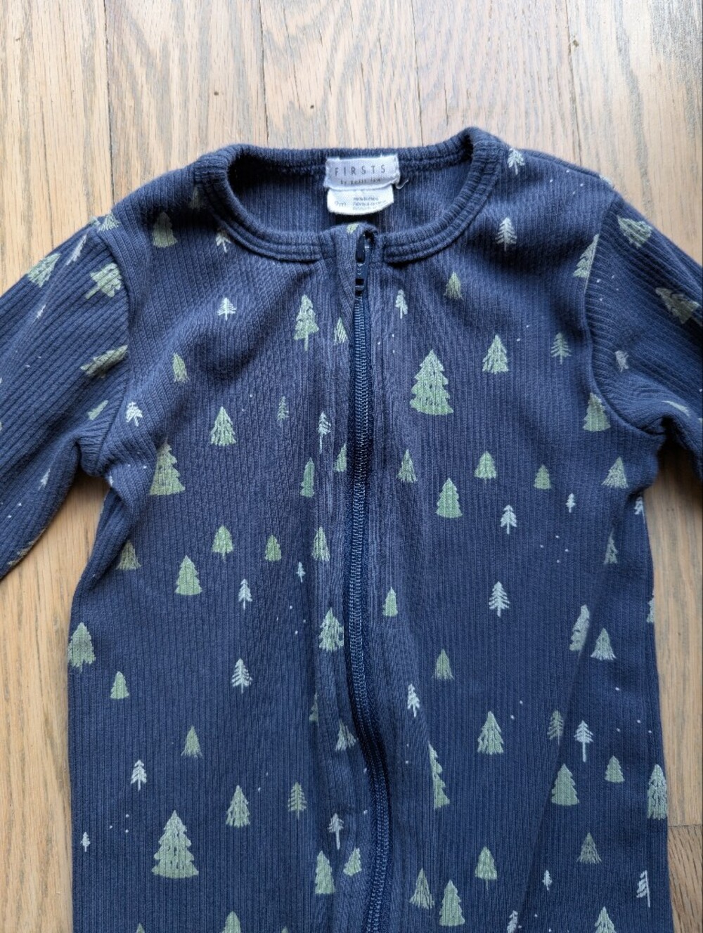 3/$20 Petit Lem Tree-Print Ribbed Sleeper - Picture 2 of 4